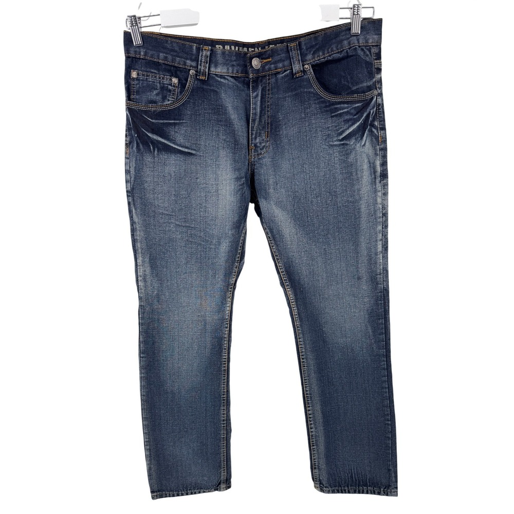 RAVMEN JEANS Men's Blue Denim Straight‎ Leg Jeans Size 38x30
